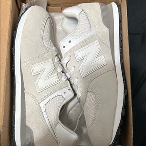 New Balance Off-White and Gray Sneakers